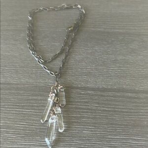 Silver Crystal Spike Necklace